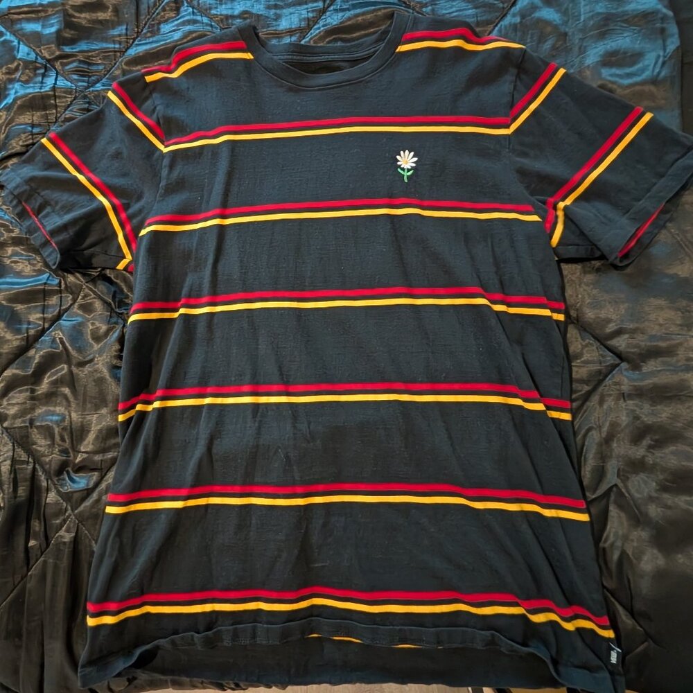 Striped Vans Shirt With Embroidered Daisy